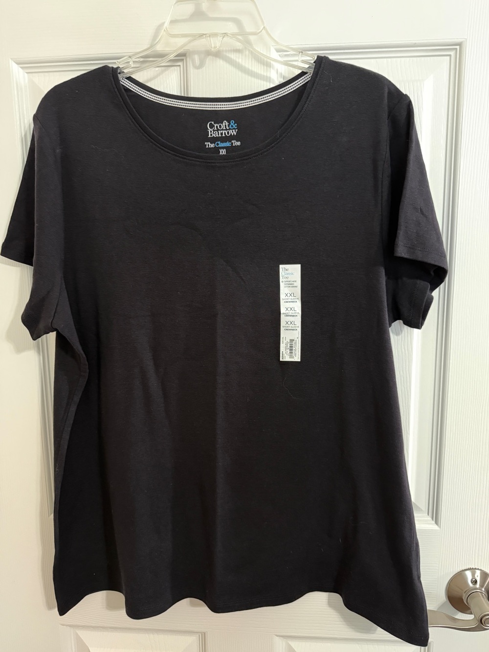 Croft & Barrow Women’s The Classic Tee Crew Neck Black size XXL